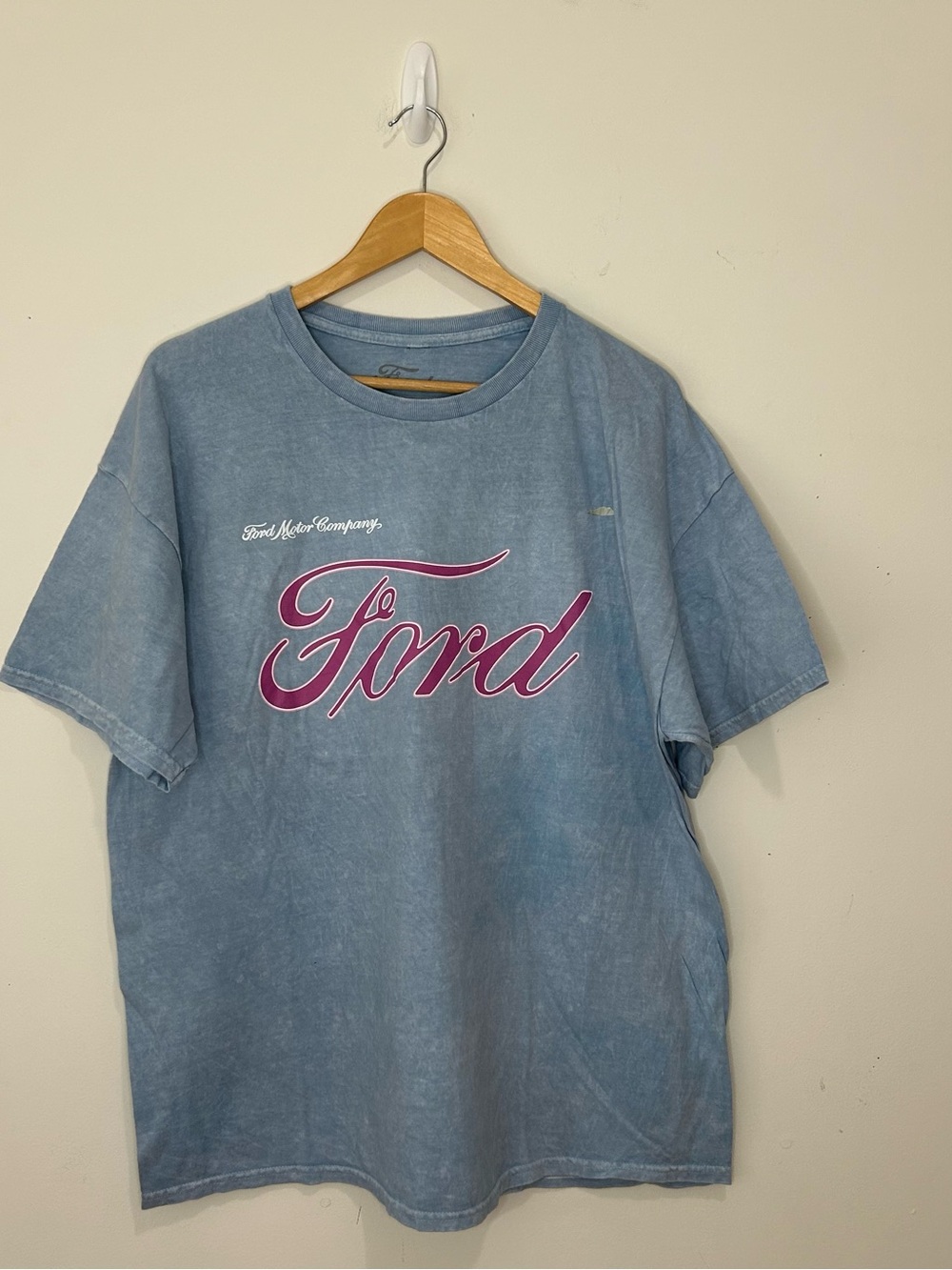Ford Motor Company Double-Sided Logo Graphic T Shirt Mens XL Blue Cotton Knit